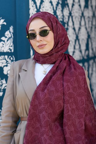 Loryan Scarf Aria Elina Şal - Koyu Bordo