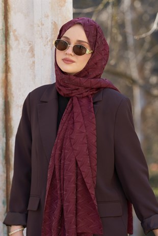 Loryan Scarf Aria Liva Şal - Koyu Bordo