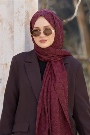 Loryan Scarf Aria Liva Şal - Koyu Bordo