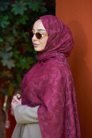 Loryan Scarf Aria Lotus Şal - Bordo