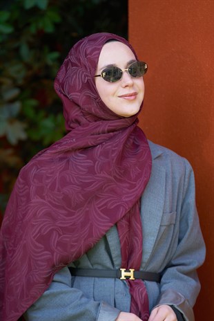 Loryan Scarf Aria Lotus Şal - Koyu Bordo