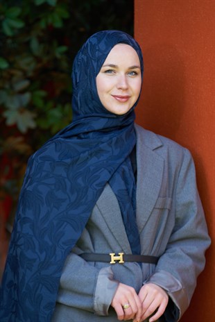 Loryan Scarf Aria Lotus Şal - Lacivert