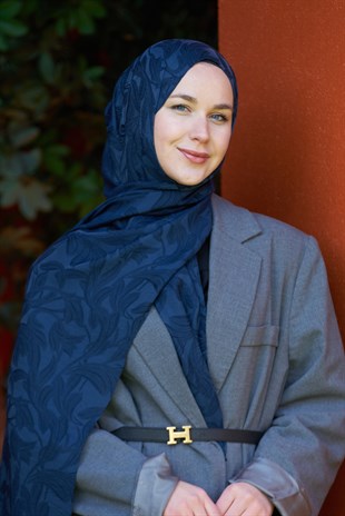 Loryan Scarf Aria Lotus Şal - Lacivert