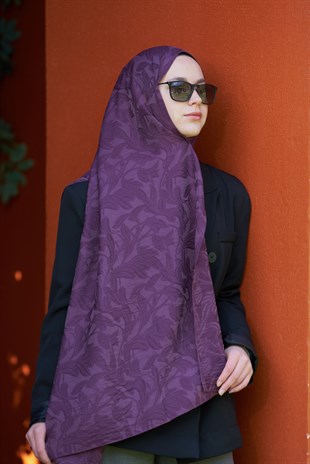 Loryan Scarf Aria Lotus Şal - Mürdüm