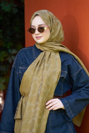 Loryan Scarf Aria Lotus Şal - Nefti Yeşili