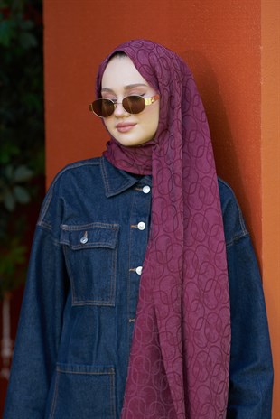 Loryan Scarf Aria Zincir Şal - Koyu Bordo