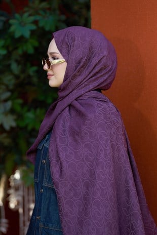 Loryan Scarf Aria Zincir Şal - Mürdüm