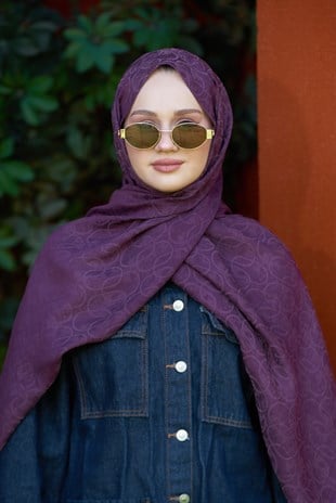 Loryan Scarf Aria Zincir Şal - Mürdüm