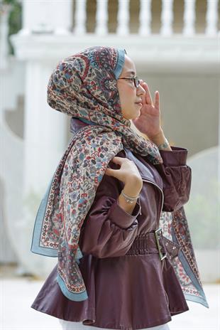 Loryan Scarf Dıamond Adel Şal - Füme