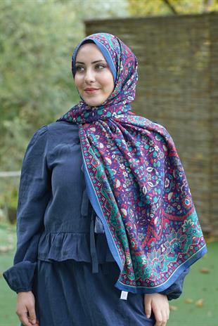 Loryan Scarf Dıamond Adel Şal - Lacivert