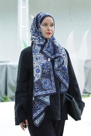 Loryan Scarf Dıamond Adel Şal - Lacivert/Saks
