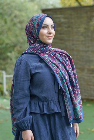 Loryan Scarf Dıamond Adel Şal - Lacivert