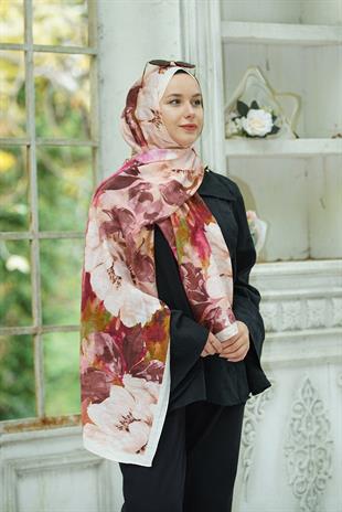 Loryan Scarf Dıamond Anna Şal -Bej/Pembe