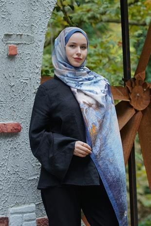 Loryan Scarf Dıamond Anna Şal - İndigo