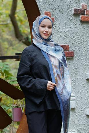 Loryan Scarf Dıamond Anna Şal - İndigo
