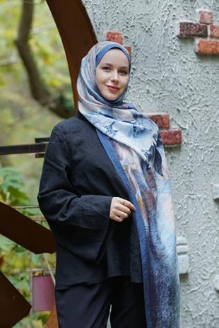 Loryan Scarf Dıamond Anna Şal - İndigo