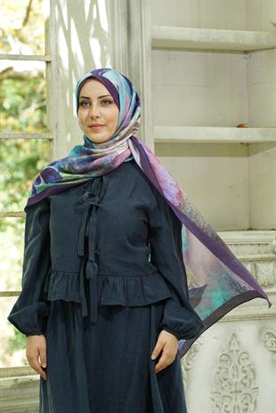 Loryan Scarf Dıamond Anna Şal - Lacivert/Lila