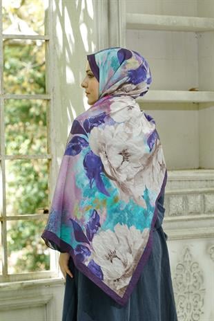 Loryan Scarf Dıamond Anna Şal - Lacivert/Lila