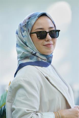 Loryan Scarf  Dıamond Elisa Eşarp - Lacivert/Ekru