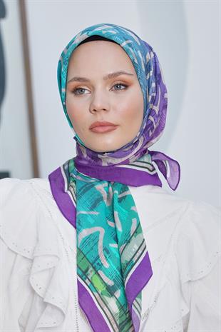 Loryan Scarf Diamond Eşarp - Diamond Arte İpeksi Eşarp 4287 Mürdüm
