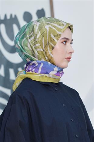 Loryan Scarf Diamond Eşarp - Diamond Arte İpeksi Eşarp 4287 Hardal