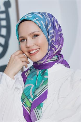 Loryan Scarf Diamond Eşarp - Diamond Arte İpeksi Eşarp 4287 Mürdüm