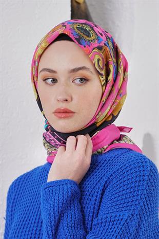 Loryan Scarf Diamond Eşarp - Diamond Diya İpeksi Eşarp 4317 Fuşya