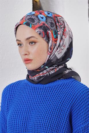 Loryan Scarf Diamond Eşarp - Diamond Diya İpeksi Eşarp 4317 Siyah Gri