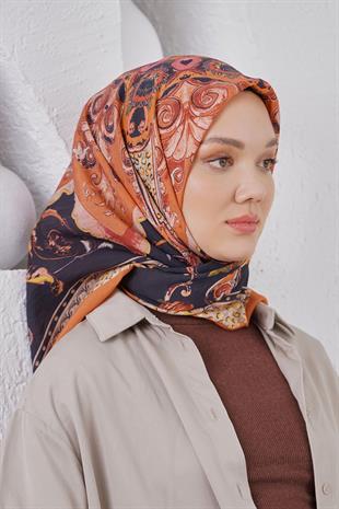 Loryan Scarf Diamond Eşarp - Diamond Diya İpeksi Eşarp 4317 Kiremit