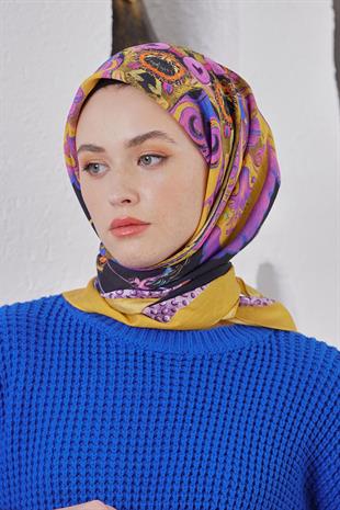 Loryan Scarf Diamond Eşarp - Diamond Diya İpeksi Eşarp 4317 Hardal