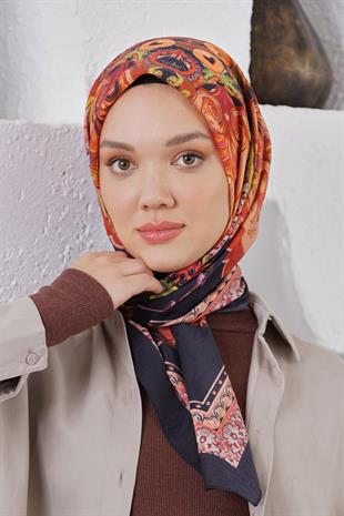 Loryan Scarf Diamond Eşarp - Diamond Diya İpeksi Eşarp 4317 Siyah Mercan