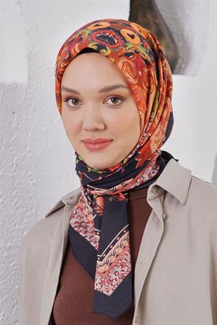 Loryan Scarf Diamond Eşarp - Diamond Diya İpeksi Eşarp 4317 Siyah Mercan