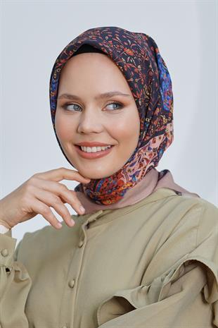 Loryan Scarf Diamond Eşarp - Diamond Harmony Black İpeksi Eşarp 4316 BEJ