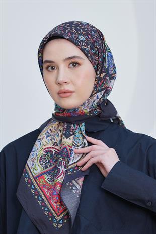 Loryan Scarf Diamond Eşarp - Diamond Harmony Black İpeksi Eşarp 4316 SİYAH