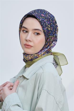 Loryan Scarf Diamond Eşarp - Diamond Harmony Black İpeksi Eşarp 4316 FISTIK YEŞİLİ