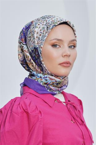 Loryan Scarf Diamond Eşarp - Diamond Harmony İpeksi Eşarp 4295 Mürdüm