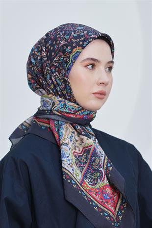 Loryan Scarf Diamond Eşarp - Diamond Harmony Black İpeksi Eşarp 4316 SİYAH