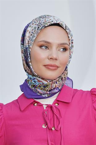 Loryan Scarf Diamond Eşarp - Diamond Harmony İpeksi Eşarp 4295 Mürdüm