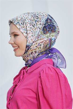 Loryan Scarf Diamond Eşarp - Diamond Harmony İpeksi Eşarp 4295 Mürdüm
