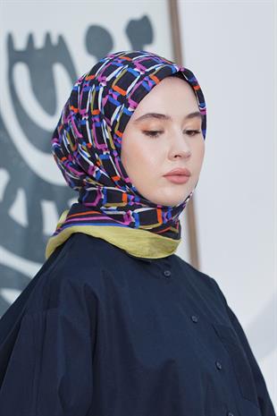 Loryan Scarf Diamond Eşarp - Diamond Plaid İpeksi Eşarp 4296 Fıstık Yeşili