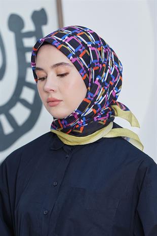 Loryan Scarf Diamond Eşarp - Diamond Plaid İpeksi Eşarp 4296 Fıstık Yeşili