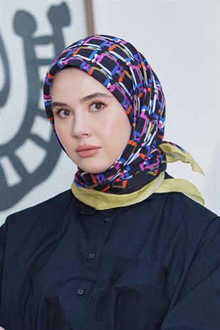 Loryan Scarf Diamond Eşarp - Diamond Plaid İpeksi Eşarp 4296 Fıstık Yeşili