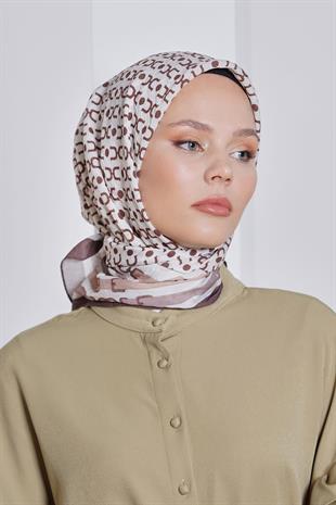 Loryan Scarf Diamond Eşarp - Diamond Royal İpeksi Eşarp 4283 Kahve