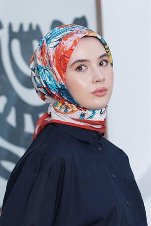 Loryan Scarf Diamond Eşarp - Diamond Roza İpeksi Eşarp 4286 Bordo