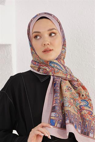 Loryan Scarf Diamond Şal - Diamond Harmony İpeksi Şal 4281 Somon