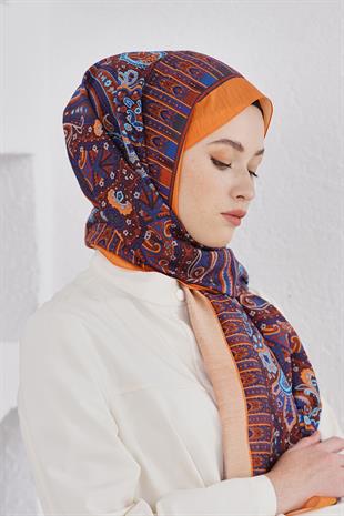 Loryan Scarf Diamond Şal - Diamond Harmony İpeksi Şal 4281 Orange