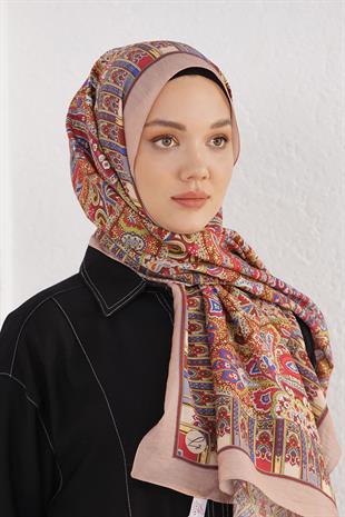 Loryan Scarf Diamond Şal - Diamond Harmony İpeksi Şal 4281 Bej
