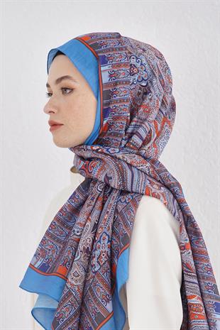 Loryan Scarf Diamond Şal - Diamond Harmony İpeksi Şal 4281 İndigo