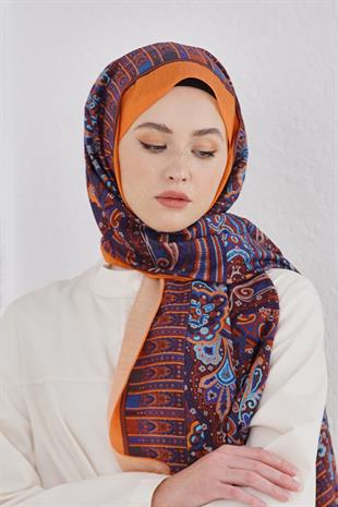 Loryan Scarf Diamond Şal - Diamond Harmony İpeksi Şal 4281 Orange