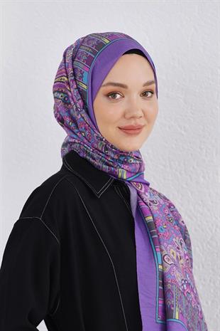 Loryan Scarf Diamond Şal - Diamond Harmony İpeksi Şal 4281 Lila